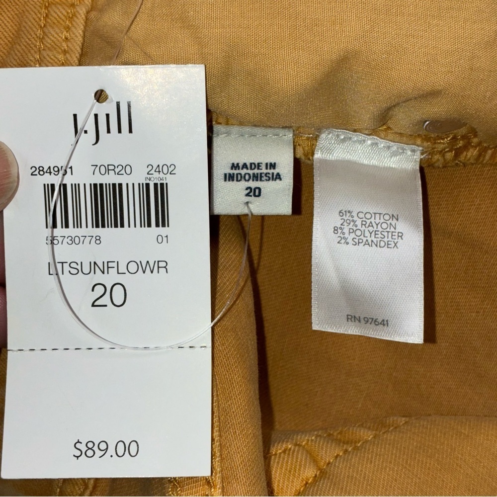 J. Jill Denim Straight Leg Ankle Jeans 20 Reg Sunflower Yellow Cuffed NWT - Picture 7 of 7